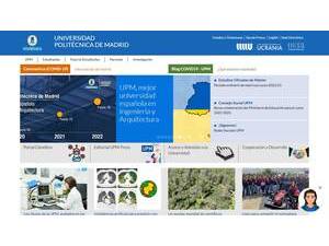 Universidad Politécnica de Madrid's official website homepage screenshot