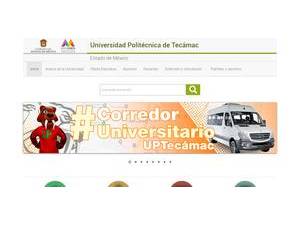 Universidad Politécnica de Tecámac's official website homepage screenshot