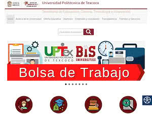 Universidad Politécnica de Texcoco's official website homepage screenshot