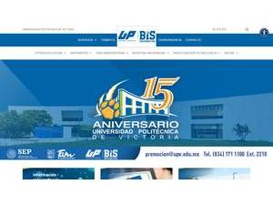 Universidad Politécnica de Victoria's official website homepage screenshot