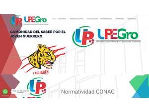 Universidad Politécnica del Estado de Guerrero's official website homepage screenshot