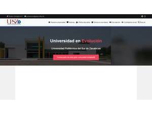 Universidad Politécnica del Sur de Zacatecas's official website homepage screenshot