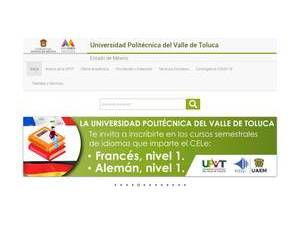 Universidad Politécnica del Valle de Toluca's official website homepage screenshot