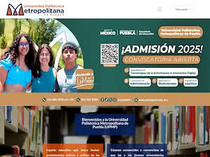 Universidad Politécnica Metropolitana de Puebla's official website homepage screenshot