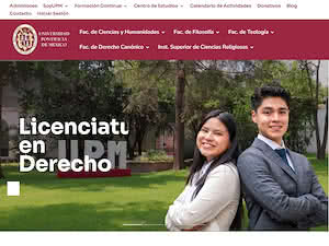Universidad Pontificia de Mexico's official website homepage screenshot
