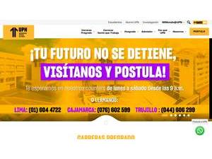 Universidad Privada del Norte's official website homepage screenshot