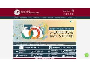 Universidad Provincial del Sudoeste's official website homepage screenshot
