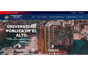 Universidad Pública de El Alto's official website homepage screenshot