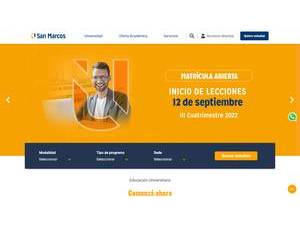 Universidad San Marcos's official website homepage screenshot