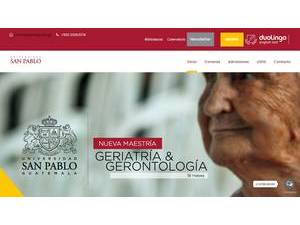 Universidad San Pablo de Guatemala's official website homepage screenshot