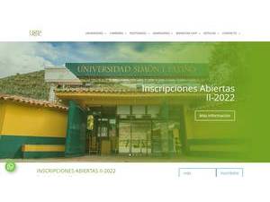 Universidad Simón I. Patiño's official website homepage screenshot