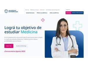 Universidad Sudamericana's official website homepage screenshot