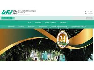 Universidad Tecnológica de Jalisco's official website homepage screenshot