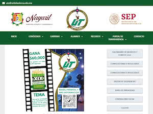 Universidad Tecnológica de la Sierra's official website homepage screenshot