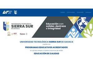 Universidad Tecnológica de la Sierra Sur de Oaxaca's official website homepage screenshot