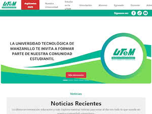 Universidad Tecnológica de Manzanillo's official website homepage screenshot
