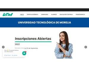 Universidad Tecnológica de Morelia's official website homepage screenshot