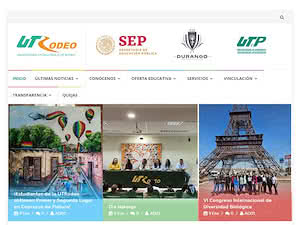 Universidad Tecnológica de Rodeo's official website homepage screenshot