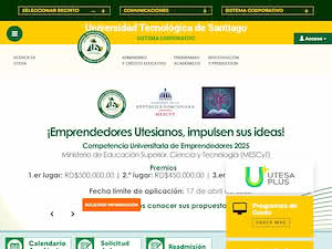 Universidad Tecnológica de Santiago's official website homepage screenshot