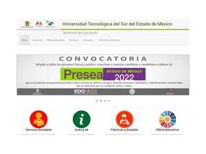 Universidad Tecnológica del Sur del Estado de México's official website homepage screenshot