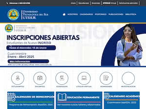 Universidad Tecnológica del Sur's official website homepage screenshot