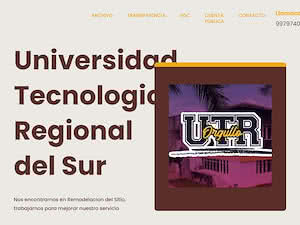 Universidad Tecnológica Regional del Sur's official website homepage screenshot