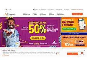 Universidade Anhanguera de São Paulo's official website homepage screenshot