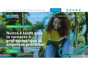 Universidade Atlântica's official website homepage screenshot