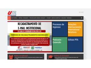 Universidade de Pernambuco's official website homepage screenshot