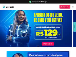 Universidade Estácio de Sá's official website homepage screenshot