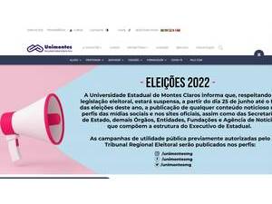 Universidade Estadual de Montes Claros's official website homepage screenshot