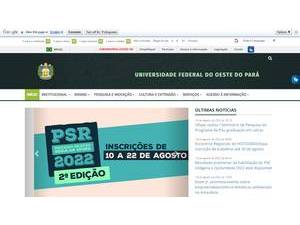 Universidade Federal do Oeste do Pará's official website homepage screenshot