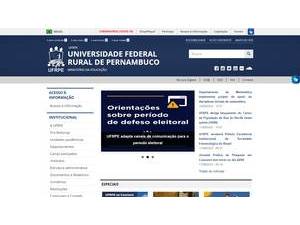 Universidade Federal Rural de Pernambuco's official website homepage screenshot