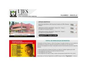 Universidade José Eduardo dos Santos's official website homepage screenshot