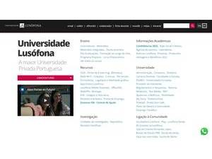 Universidade Lusófona de Humanidades e Technologias's official website homepage screenshot