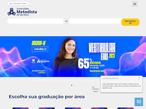 Universidade Metodista de São Paulo's official website homepage screenshot