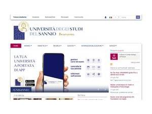 Università degli Studi del Sannio di Benevento's official website homepage screenshot