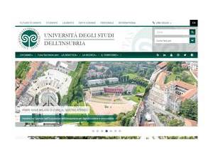 Università degli Studi dell'Insubria's official website homepage screenshot
