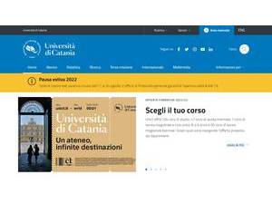 Università degli Studi di Catania's official website homepage screenshot