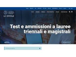 Università degli Studi di Milano's official website homepage screenshot