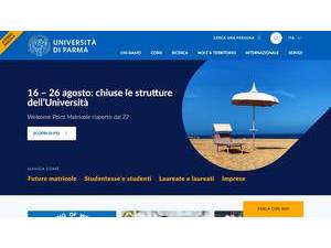 Università degli Studi di Parma's official website homepage screenshot