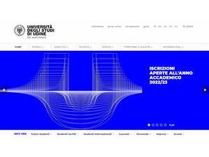 Università degli Studi di Udine's official website homepage screenshot