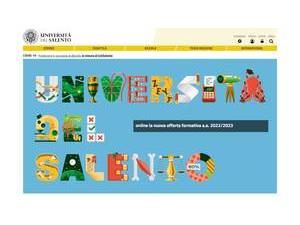 Università del Salento's official website homepage screenshot