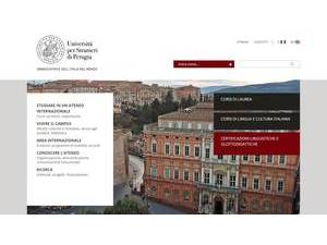 Università per Stranieri di Perugia's official website homepage screenshot
