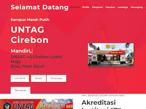 Universitas 17 Agustus 1945 Cirebon's official website homepage screenshot