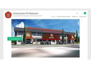 Universitas 45 Mataram's official website homepage screenshot