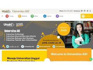 Universitas AKI's official website homepage screenshot