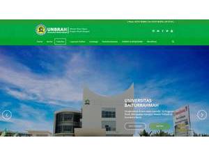 Universitas Baiturrahmah's official website homepage screenshot