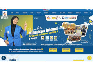 Universitas Bina Bangsa Getsempena's official website homepage screenshot