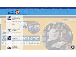 Universitas Bina Darma's official website homepage screenshot